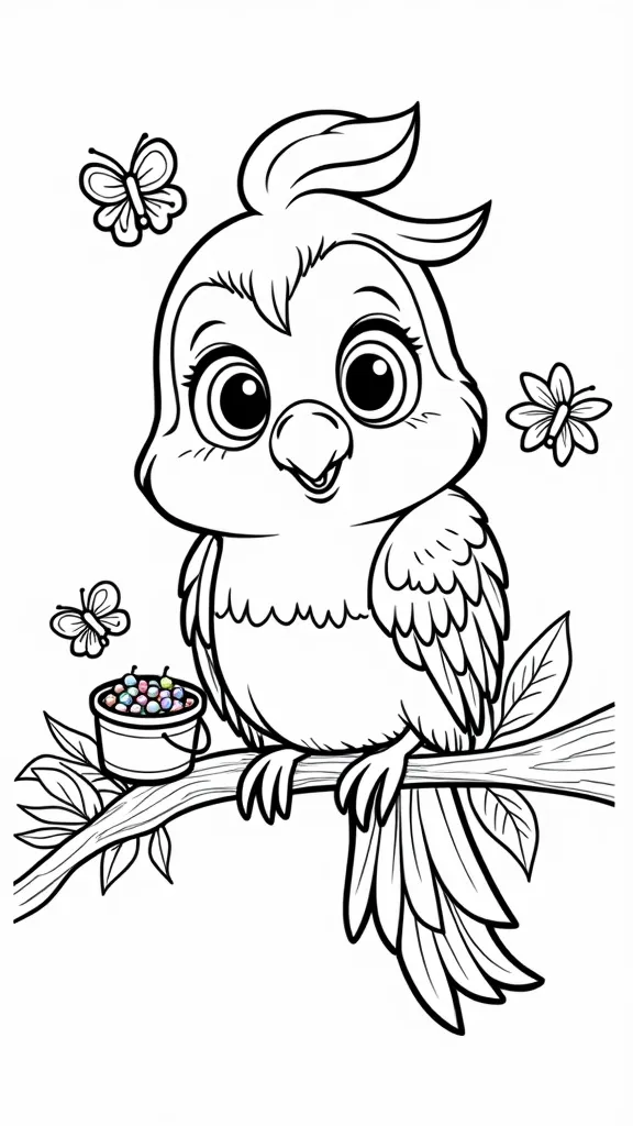 cute parrot coloring pages